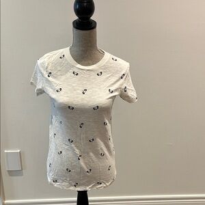 Forever 21 White Short-Sleeve Panda Tee